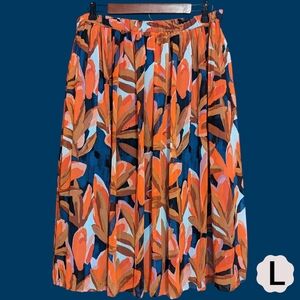 Colorful Floral Full Midi Skirt